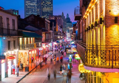 New Orleans Bourbon Street at Night