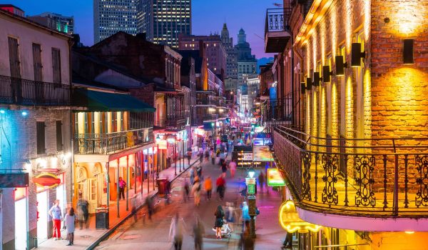 New Orleans Bourbon Street at Night