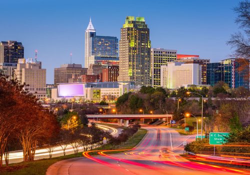 RDU-RALEIGH Raleigh Skyline at dusk
